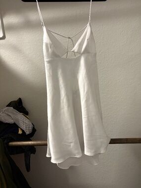 MICAS WHITE SATIN DRESS